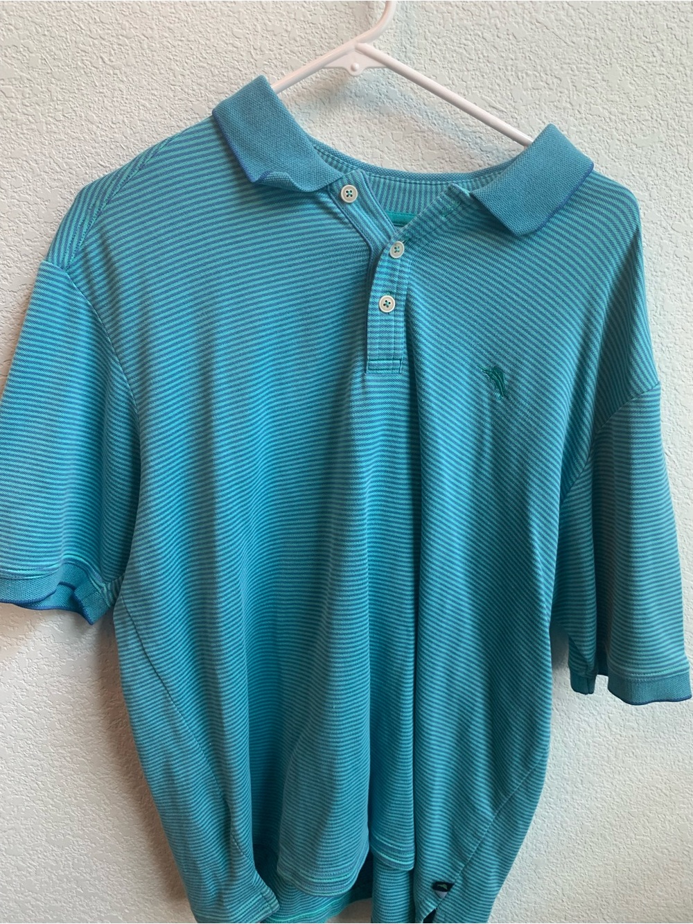 Tommy Bahama Teal Striped Polo Shirt